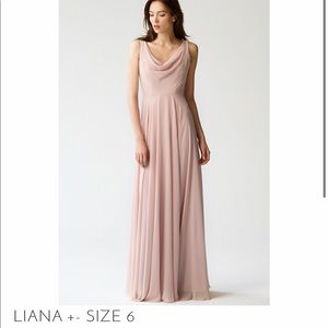Jenny Yoo ‘Liana Bridesmaid Dress” in Earl Grey